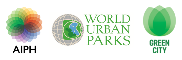 AIPH, World Urban Parks, and Green City logos
