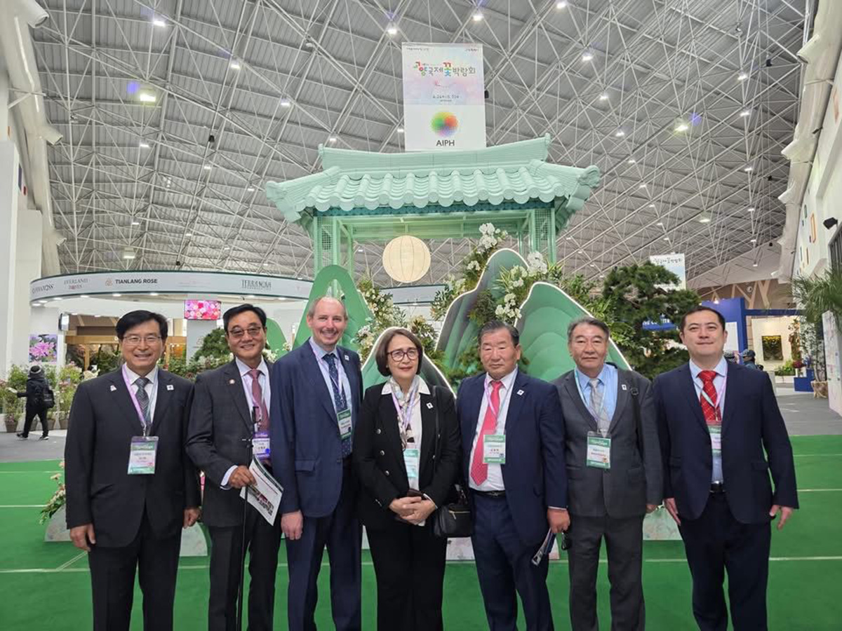 AIPH Expo Committee representatives inside International Horticulture Goyang Korea 2026.