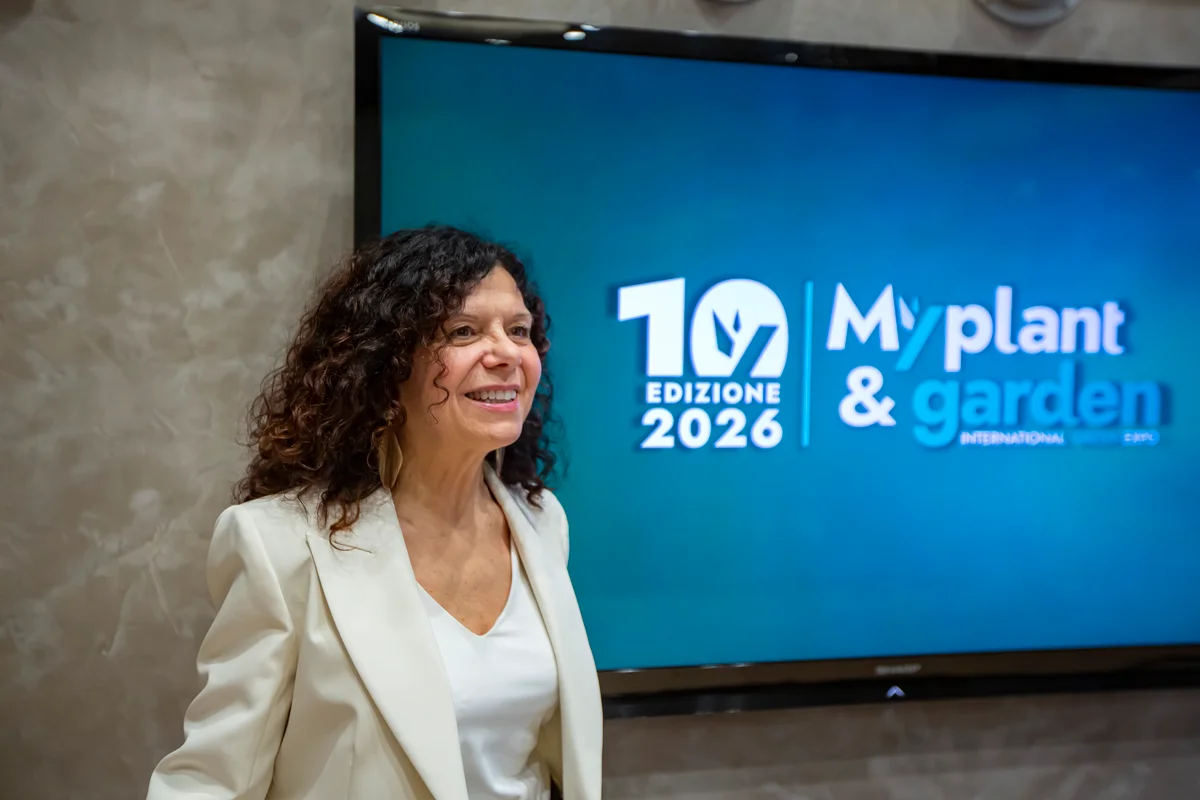 Valeria Randazzo at Myplant & Garden 2026 anniversary display.