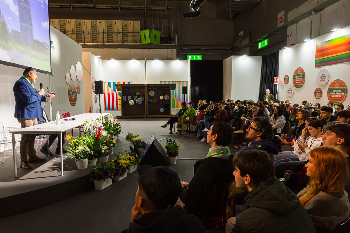 Conference audience attending Green City session at Myplant & Garden 2026, Milan.